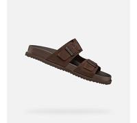 Geox Homme U Parnaiba A Sandales, Marron foncé, 41 EU