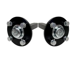 Parnells - 1 Paire, Hub & Stub Axles, 4xm12 Studs, 100 mm PCD, 40x40 mm, 200 mm Long, 128.7 Km/H, 1800 kg Total Capacity, for Quad, ATV Trailer, Road Trailer, Hay Bobs, & Lawnmowers, Road Juridique