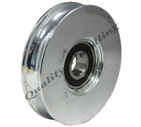 Parnells - 1 Roue de Porte Coulissante 100 mm - Largeur 20 mm, 200 kg, Roulement à Billes 6203rs avec Boulon et Écrous M14x60 - Roulette en Acier à Rainure Ronde