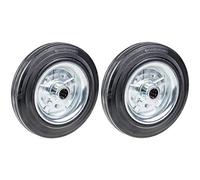 Parnells - 2 Ensembles de Pneus en Caoutchouc Plein 200x50 mm sur Jante en Acier - Diamètre 200 mm, Largeur 50 mm, Moyeu 60 mm, Roulement à Rouleaux 20 mm, Capacité 200 kg par Roue