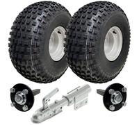 Parnells Atv Remorque Kit Roues + Moyeu - Kit + Pivot Attelage, 310kg, Pneus Are 22x11.00-8 4ply P323 Wanda Bosselé Pneus
