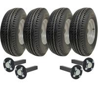Parnells - Kit de Remorque à Double Essieu - 4 Roues 5.00x10 + 4xm12 Moyeu PCD 100 mm et Essieux 35x35 mm - Diamètre 508 mm, Largeur 137 mm, 1420 kg - Jantes en Acier, Homologué pour la Route