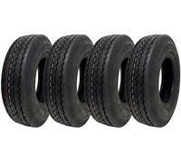 Parnells Wanda P811 Lot de 4 pneus de remorque 6 plis 4,80/4,00-8 | 418 mm de diamètre, 120 mm de large, bande de roulement de 4,5 mm, 90 psi, indice de vitesse de 71 m, montage sans tube