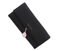 Parnerme Portefeuille Femme Porte Monnaie en PU Cuir Porte-chéquier Porte-Cartes Grande Capacité Portefeuille Longue pour Dames Portefeuille de Noël Saint-Valentin (Noir)