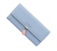 Parnerme Portefeuille Femme Porte Monnaie en PU Cuir Porte-chéquier Porte-Cartes Grande Capacité Portefeuille Longue pour Dames Portefeuille de Noël Saint-Valentin (Bleu Clair)