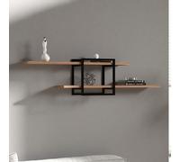 Paro etagère murale design - 2 rangements - bois et noir