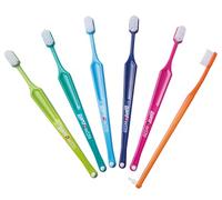 Paro S39 Lot de 6 brosses à dents extra sensibles avec poils souples interchangeables Inter Space F, 5 rangs, 39 touffes (multicolore)