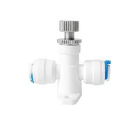PAROAD Limiteur de débit manuel - Valve de réglage du débit d'eau - Régulateur de vitesse d'eau - Tuyau de 1/4" à 1/4" pour systèmes d'eau à osmose inverse (forme I)