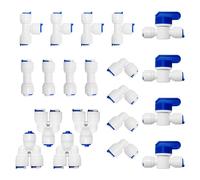 PAROAD Lot de 20 raccords universels pour filtre à eau (forme T + I + L+Y) - Pour tuyau d'eau de réfrigérateur - 6,35 mm