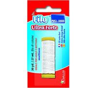 PARODI & PARODI - Bobine de fil à coudre extra-fort de 27 m, idéale pour les boutonnières et les boutons, en coton, pour aiguilles à coudre, fabriquée en Italie, blanche.