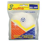PARODI & PARODI - Disques de Rechange pour polisseuse de sols, tampons en Laine avec Bande élastique, Parfaits pour Le Polissage des sols, idéaux pour Les sols en marbre, Lot de 3, diamètre 12,5 cm