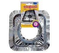 PARODI & PARODI - Lot de 4 protections de cuisinière à gaz en aluminium - Protection ignifuge réutilisable - Empêche la saleté et les incendies dans la cuisine - Accessoires de maison - 23 x 23 cm -