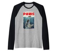Parodie Funny Cat - Paws Le Requin Blanc Manche Raglan