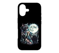 Parodie Galaxie Trois Chats Noirs Hurlant à la Lune Coque pour iPhone 17