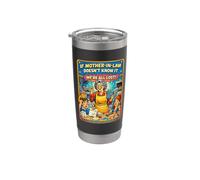 Parodie rétro bande dessinée maman, belle-mère ou beau-fils Gobelet isotherme en acier inoxydable double paroi