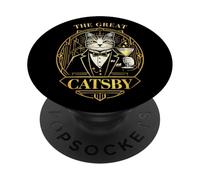 Parodie The Great Catsby Funny Cat Lovers PopSockets PopGrip Adhésif