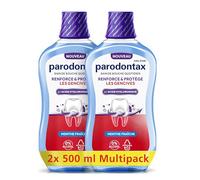 PARODONTAX - Bain de Bouche Quotidien à l'Acide Hyaluronique - Renforce & Protège les Gencives - Combat les Bactéries de la Plaque Dentaire - 0% Alcool - Menthe Fraîche - 2 x 500 ml