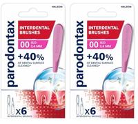 PARODONTAX - Brossettes Interdentaires 0,4 mm - Assure l'Hygiène Interdentaire - Couvre +40%* de Surface de Brossage - Elimine la Plaque Dentaire Entre les Dents - Lot de 12 Brossettes avec Capuchon