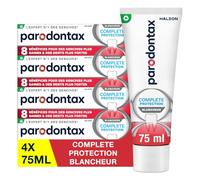 PARODONTAX - Dentifrice Complete Protection Blancheur - 4 x 75 ml | Offre 8 Bénéfices Spécifiques pour des Gencives Saines & des Dents Fortes - Aide à Garder les Dents Blanches