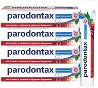 PARODONTAX - Dentifrice Fraîcheur Intense - Eucalyptus & Menthe - Aide à à Améliorer la Santé des Gencives & à Converser une Haleine Fraiche - Agit Contre la Plaque Dentaire - 4 x 75 ml