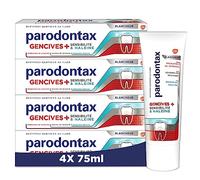 PARODONTAX - Dentifrice Gencives+ Sensibilité & Haleine Blancheur - Cible les Problèmes de Gencives, la Mauvaise Haleine, la Sensibilité Dentaire & les Taches - Au Fluor - 4 x 75 ml