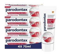 PARODONTAX - Dentifrice Réparation Active Gencives Blancheur - Pour les Gencives Enflammées, Gonflées ou Qui Saignent - Effet Prouvé Dès 1 Semaine* - 62 % de Bicarbonate de Sodium - 4 x 75 ml