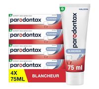 PARODONTAX Dentifrice Soin Blancheur, Aide à Améliorer la Santé des Gencives et à Restaurer la Blancheur des Dents, Agit Contre la Plaque Dentaire, Lot de 4 x 75 ml