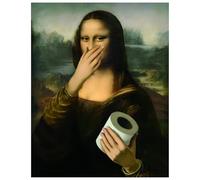 Parody Mona Lisa Wall Artistic Decorative Paintings,encadrées Humoristiques De La Joconde Pour Les Toilettes,Mona Lisa Bathroom Wall Art Poster,murale Amusante Représentant La Joconde Se Pinçant Le Ne