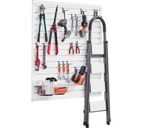 Paroi à outils VEVOR 1230 x 1235 x 20 mm, panneau de garage en PVC, organisateur mural blanc, 136 kg par pièce, structure couplée, convient pour le stockage et la présentation
