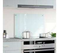 Paroi arrière de cuisine blanc laiteux en verre trempé - 70 x 50 cm - Protection anti-éclaboussures avec matériel de montage - Résistant à la chaleur - Résistant aux rayures - Pratique pour cuisiner