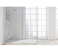 Paroi arrière de douche en plastique très résistant aux chocs pour revêtement sur toute la surface des carreaux existants ou d'autres matériaux (blanc mat).