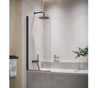 Paroi baignoire Torino 60 x 140 cm Badplaats - noir - verre transparent