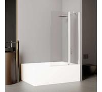 Paroi de baignoire avec fixe EQUI 2MS - H1500 mm x L1100 mm - Verre clair traité déperlant ETC - Argent