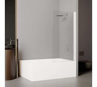 Paroi de baignoire EQUI 2MS - H1500 mm x L800 mm - Verre clair traité déperlant ETC - Blanc