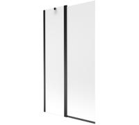 Paroi de baignoire Mexen Flip 1 vantail, 100 x 150 cm, verre givré, noir