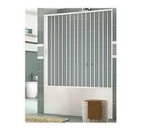 Paroi de baignoire pliante PVC largeur 180 cm hauteur 150 cm modèle ASIA blanc ouverture laterale avec porte pliante