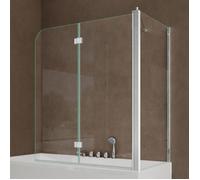 Paroi de baignoire pliante SOGOOD Cortona113 - Verre trempé transparent 6mm - Côté gauche - 75x120x140cm