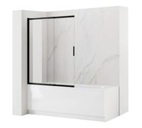 Paroi De Baignoire Rea Dario 100 Noir Verre 0 6X100X140Cm