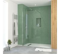 Paroi de Douche 100x195 cm en Verre Trempé 5 mm - Finition Chromé - CHROMED ELEMENTARY