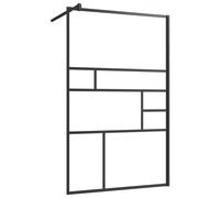 Paroi de douche 100x195 cm verre ESG transparent cadre alu noir barre réglable