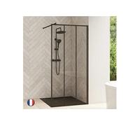 Paroi de douche 120 cm verre profilés noirs Smart Design Solo Factory