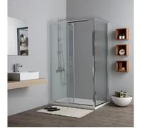 PAROI DE DOUCHE 120X80CM CÔTÉ FIXE ET PORTE COULISSANTE TRANSPARENTE | NEW GIADA