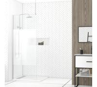 Paroi de Douche 80x200cm Dépolie - Profilé + Barre Plafond Finition Chrome - FREEDOM 2 FROSTED