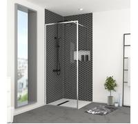 Paroi de Douche 90x200 cm - Cadre et Bras Aluminium Chrome - CHROMED CONTOURING