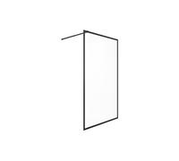 Vente-unique - Paroi de douche à l'italienne - 100 x 200 cm - Noir mat - Verre trempé - AMBERI