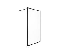 Vente-unique - Paroi de douche à l'italienne - 120 x 200 cm - Noir mat - Verre trempé - AMBERI