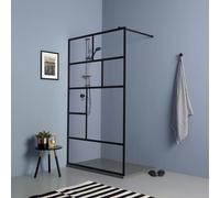 Kiamami Valentina Mur d'accès en Verre Transparent de 120 cm avec Cadre Noir
