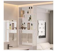 Paroi De Douche À L'italienne Avec Étagères, Séparateur De Pièce En Verre Et Porte-serviettes, Pour Chambre, Salle De Bain Et Toilettes.(White-b,60x120 cm)