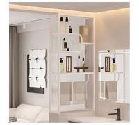Paroi De Douche À L'italienne Avec Étagères, Séparateur De Pièce En Verre Et Porte-serviettes, Pour Chambre, Salle De Bain Et Toilettes.(White-a,60x130 cm)