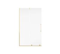 Paroi de douche à l'italienne avec porte coulissante en métal style industriel - Doré - 120 x 200 cm - YOREM